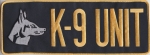K-9 UNIT Gold on Navy Blue Back Panel Patch 10.75" X 4"